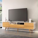 Ver imagem 6 de Rack Bancada para Sala Época Off White Cinamomo – Hb Móveis