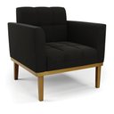 Ver imagem 6 de Conjunto Poltrona e Namoradeira Decorativas Karen Pés Fixo em Madeira Castanho Suede Preto G19 - Gra