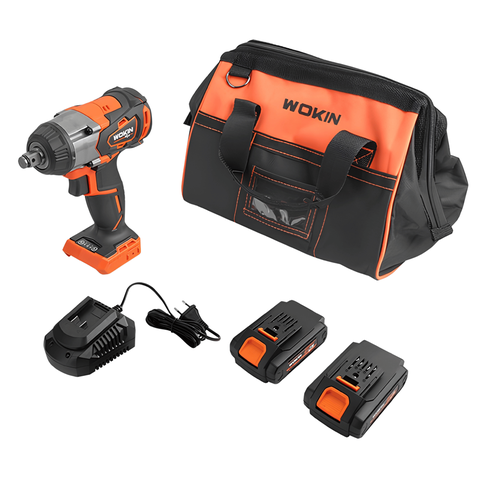 Chave de Impacto 350NM 20V 1/2" c/2 Baterias Carregador Bolsa Wokin
