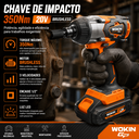 Ver imagem 3 de Chave de Impacto 350NM 20V 1/2" c/2 Baterias Carregador Bolsa Wokin