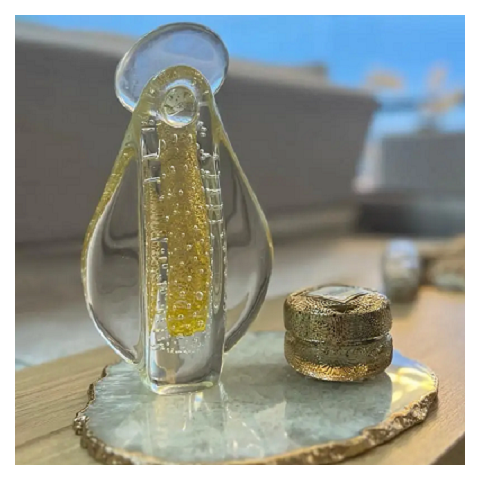 Enfeite em Murano com Ouro 24k Imagem Santa Nossa Senhora