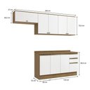 Ver imagem 3 de Armário de Cozinha Completa 100% Mdf 240cm Nogueira/branco Celeste Kappesberg