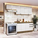 Ver imagem 1 de Armário de Cozinha Completa 100% Mdf 240cm Nogueira/branco Celeste Kappesberg
