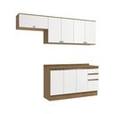 Ver imagem 2 de Armário de Cozinha Completa 100% Mdf 240cm Nogueira/branco Celeste Kappesberg