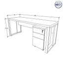 Ver imagem 2 de Mesa Escrivaninha Industrial 1,90m com Gaveteiro e Pés Metal Cor:cinza Sagrado com Preto