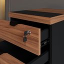 Ver imagem 5 de Gaveteiro Móvel Escritório 40cm x 50cm 3 Gavetas Chave e Rodízios F5 Office Cor:Nogal com Preto