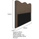 Ver imagem 5 de Cabeceira King Bari P02 195 cm Para Cama Box Suede Marrom
