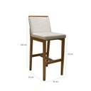 Ver imagem 5 de Banqueta Alta em Madeira Maciça Londres Linho Cru