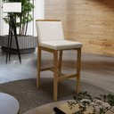 Ver imagem 6 de Banqueta Alta em Madeira Maciça Londres Linho Cru