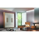 Ver imagem 5 de Guarda-Roupa Solteiro 4 Portas 2 Gavetas MDF Dinamarca Marrom/Imbuia/Off White