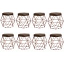 Ver imagem 1 de Kit 8 Puffs Decorativos Aramado Vanessa-Assento Marrom
