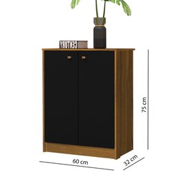 Balcão Office Multiuso Organizador Funcional Freijó Preto - 4