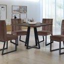 Ver imagem 4 de Mesa de Jantar 4 Lugares 90cm Tampo MDF Pés em Aço Genova Yescasa