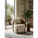 Ver imagem 4 de Poltrona Organica Decorativa Redonda com Almofada Pés Thor Madeira Maciça Premium Linho Bege