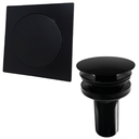 Ver imagem 1 de Tampa Ralo Click 15x15 preto Quadrado E Valvula Click 7/8 Preta lavatório De Inox Banheiro Kit escoa