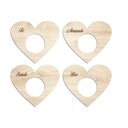 Ver imagem 1 de Porta Guardanapo Coração Desejos Kit 4 Peças 7,5cmx6,5cm - Cria Arte Laser Madeira Clara