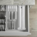 Ver mais imagens de 2 Cortadores Porta Rolos Duplo Clear Branco Plástico Filme Alumínio Organizador ou