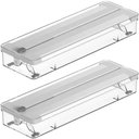 Ver imagem 1 de 2 Cortadores Porta Rolos Duplo Clear Branco Plástico Filme Alumínio Organizador ou