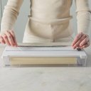 Ver imagem 2 de 2 Cortadores Porta Rolos Duplo Clear Branco Plástico Filme Alumínio Organizador ou