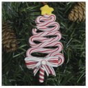 Ver imagem 1 de Kit 4 Enfeite Pendente para Árvore de Natal Pinheirinho Rosa 13,5cm