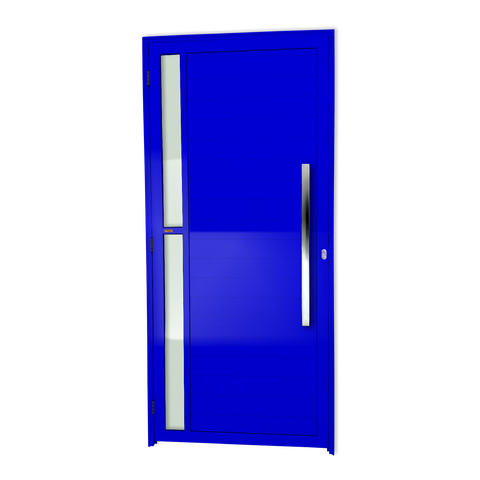 Porta Alumínio Lambril Visione c/Puxador D.Azul 90 Brimak