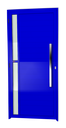 Ver imagem 1 de Porta Alumínio Lambril Visione c/Puxador D.Azul 90 Brimak