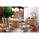 Ver imagem 6 de Mesa de Sala Jantar Luna + Tampo Madeirado Vidro Reto 180x90cm Imbuia/off White - Rufato