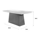 Ver imagem 3 de Mesa de Sala Jantar Luna + Tampo Madeirado Vidro Reto 180x90cm Imbuia/off White - Rufato