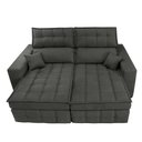 Ver imagem 5 de Sofá Retrátil e Reclinável 1,80M Molas Ensacadas e Costura Tripla Cama Inbox Nobre Suede Cinza
