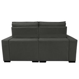 Sofá Retrátil e Reclinável 1,80M Molas Ensacadas e Costura Tripla Cama Inbox Nobre Suede Cinza - 6