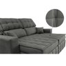 Sofá Retrátil e Reclinável 1,80M Molas Ensacadas e Costura Tripla Cama Inbox Nobre Suede Cinza - 4