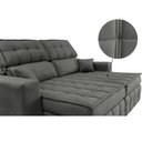 Ver imagem 4 de Sofá Retrátil e Reclinável 1,80M Molas Ensacadas e Costura Tripla Cama Inbox Nobre Suede Cinza