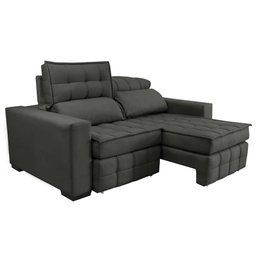 Sofá Retrátil e Reclinável 1,80M Molas Ensacadas e Costura Tripla Cama Inbox Nobre Suede Cinza - 8