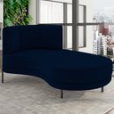 Ver imagem 2 de Chaise Longue Divã 164cm Braço Direito Logus D06 Veludo Azul - Mpozenato