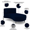 Ver imagem 3 de Chaise Longue Divã 164cm Braço Direito Logus D06 Veludo Azul - Mpozenato