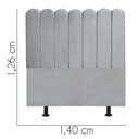 Ver imagem 3 de Cabeceira Estofada Alanis 140CM Casal Suede Cinza Claro - D A DECOR