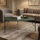 Ver imagem 1 de Mesa de Centro Bend Triangular MDF Metal Musgo com Pés Pretos Casa Lar Shop