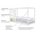 Ver imagem 4 de Cama Montessoriano Casinha Reta com Janela Madeira Maciça Branco Housin