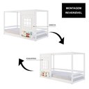 Ver imagem 5 de Cama Montessoriano Casinha Reta com Janela Madeira Maciça Branco Housin