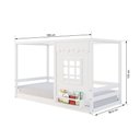 Ver imagem 3 de Cama Montessoriano Casinha Reta com Janela Madeira Maciça Branco Housin