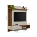 Ver imagem 3 de Painel para TV Dortmund Ripado 55" 133cm MDP e MDF Marrom Mais de Casa
