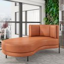 Ver imagem 2 de Sofá Chaise Longue Sala de Estar Living Lucca Esquerdo D02 Couríssimo Camel B-14 - Lyam Decor
