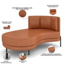Ver imagem 3 de Sofá Chaise Longue Sala de Estar Living Lucca Esquerdo D02 Couríssimo Camel B-14 - Lyam Decor