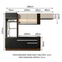 Ver imagem 3 de Armário de Cozinha Completa 290cm Rustic/Preto/Crema Safira Madesa 13