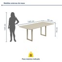 Ver imagem 4 de Mesa de Jantar 6 Lugares Tampo de Vidro e MDF 160x90cm Itália Branco Dourado/Off White