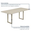 Ver imagem 6 de Mesa de Jantar 6 Lugares Tampo de Vidro e MDF 160x90cm Itália Branco Dourado/Off White