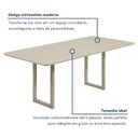 Ver imagem 5 de Mesa de Jantar 6 Lugares Tampo de Vidro e MDF 160x90cm Itália Branco Dourado/Off White