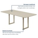 Ver imagem 7 de Mesa de Jantar 6 Lugares Tampo de Vidro e MDF 160x90cm Itália Branco Dourado/Off White