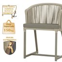 Ver imagem 4 de Mesa com 4 Cadeiras de Jantar Roma 100cm e Noronha em Aluminío Fendi Corda Nautica Estofado 8 Trama