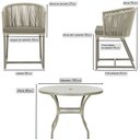 Ver imagem 2 de Mesa com 4 Cadeiras de Jantar Roma 100cm e Noronha em Aluminío Fendi Corda Nautica Estofado 8 Trama